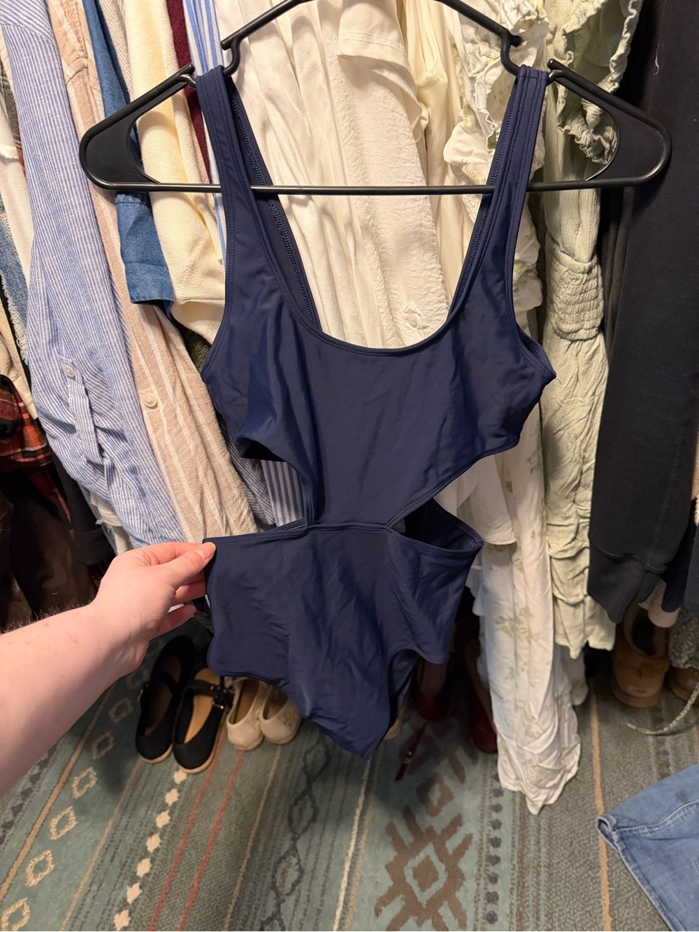 aerie Navy Cutout One-Piece Swimsuit